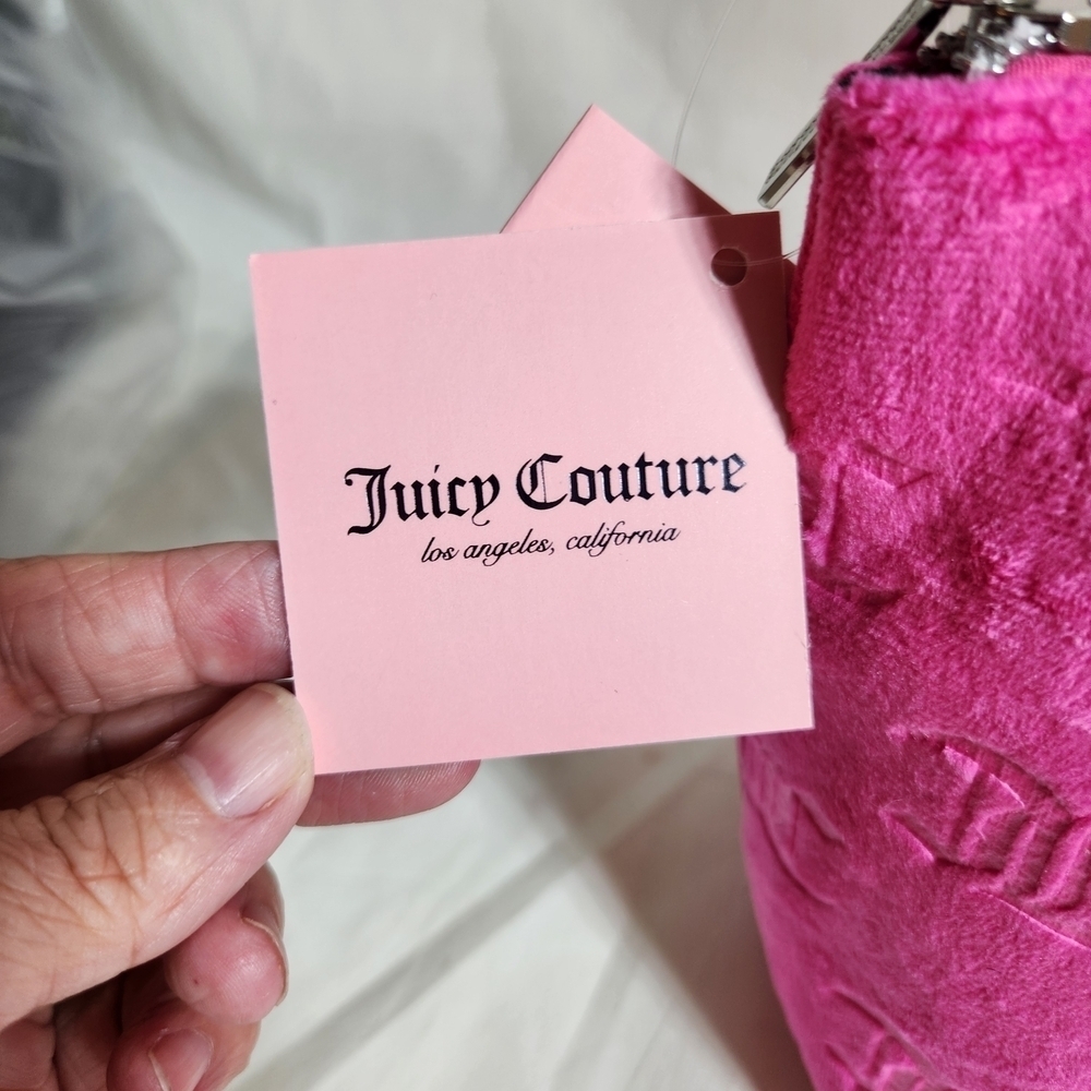 Juicy Couture Pink Embossed Travel Cosmetuc Bag Make Up - Picture 9 of 11